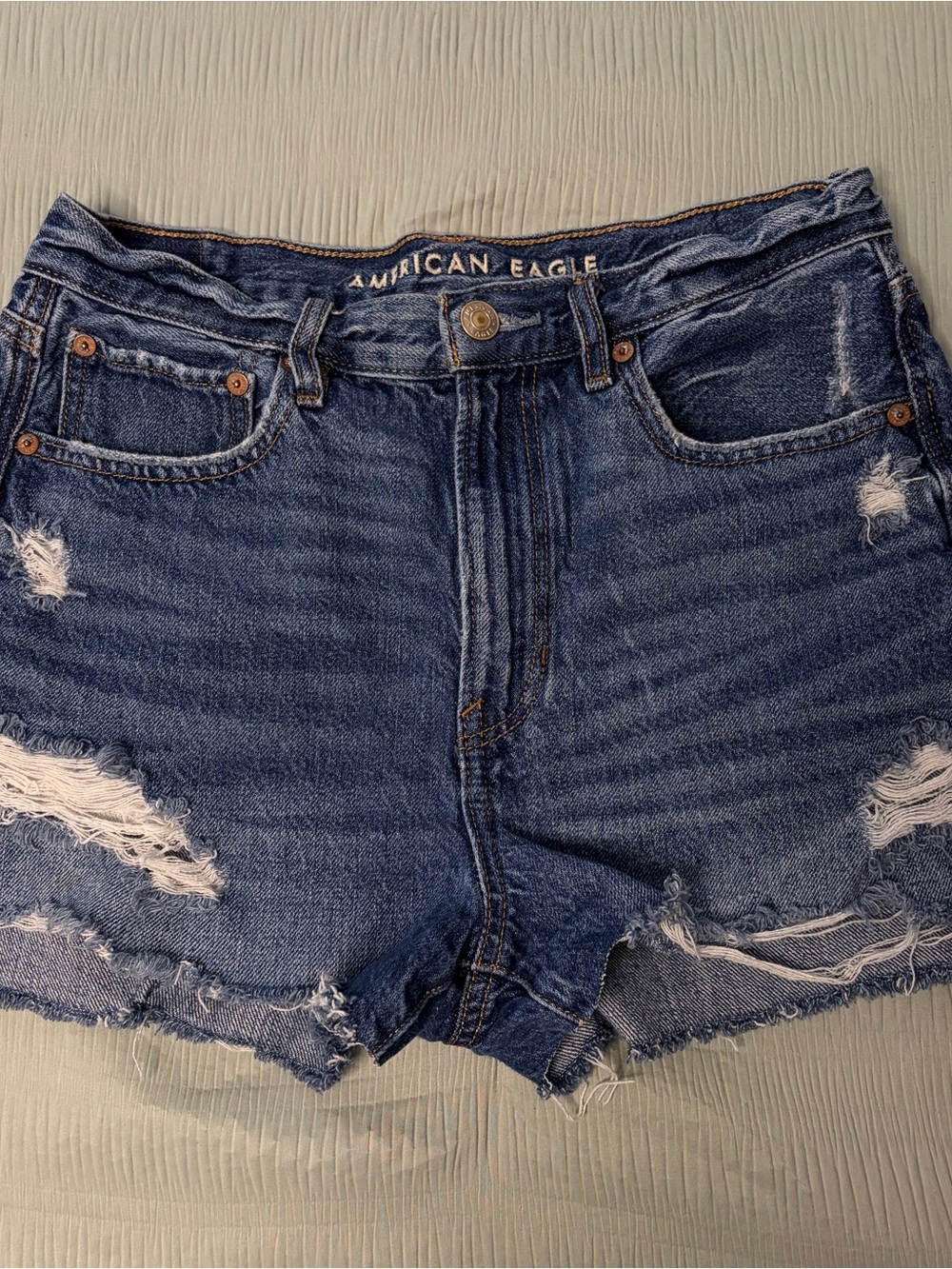 American Eagle Outfitters Distressed Denim Shorts - Blue